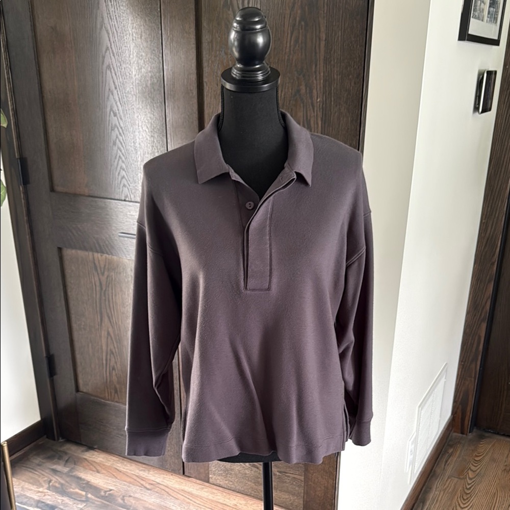 AYR Women's Button Down Shirt - Dark Grey